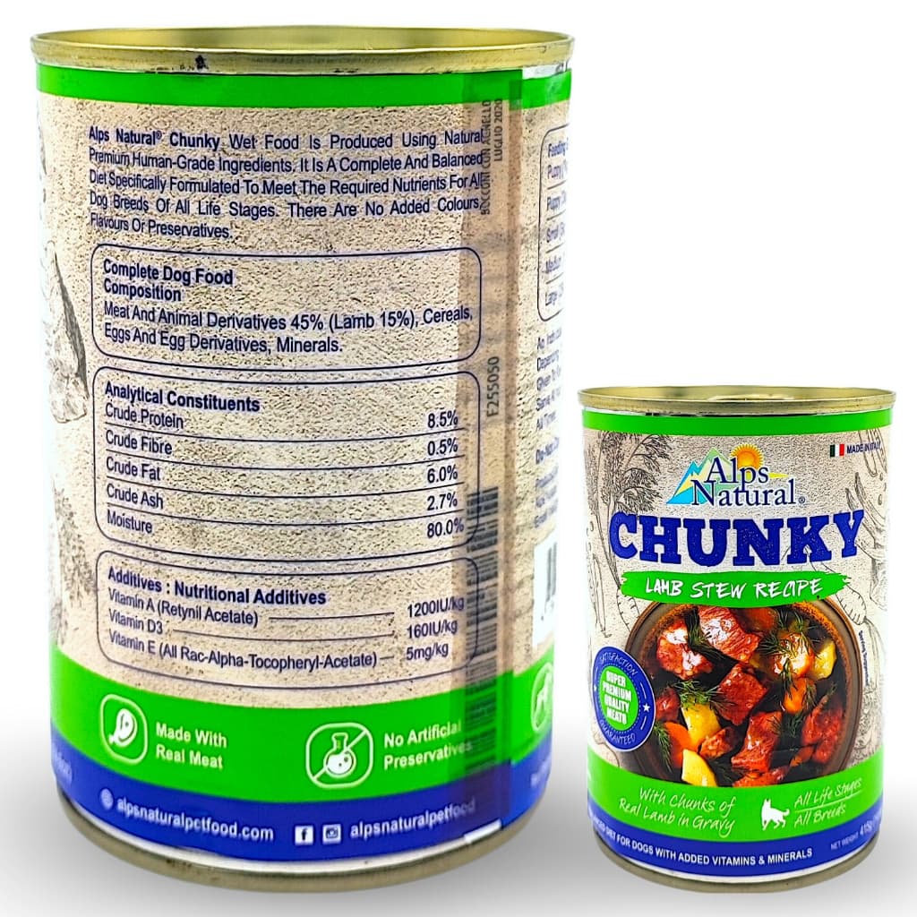 Alps Natural Chunky/Pate/Pureness Wet Dog Food Can for Puppy/Adult - CHUNKY Lamb variant