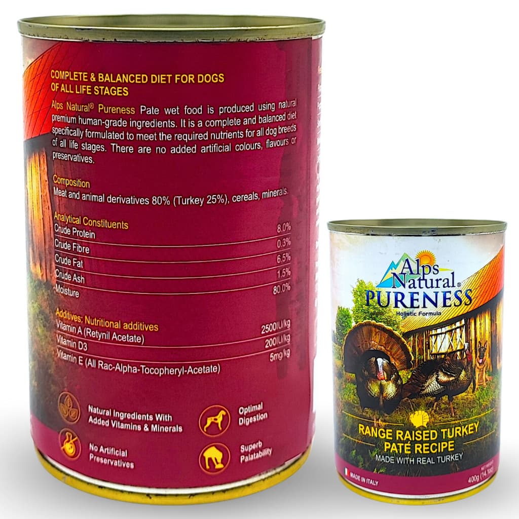 Alps Natural Chunky/Pate/Pureness Wet Dog Food Can for Puppy/Adult - PURENESS Turkey variant