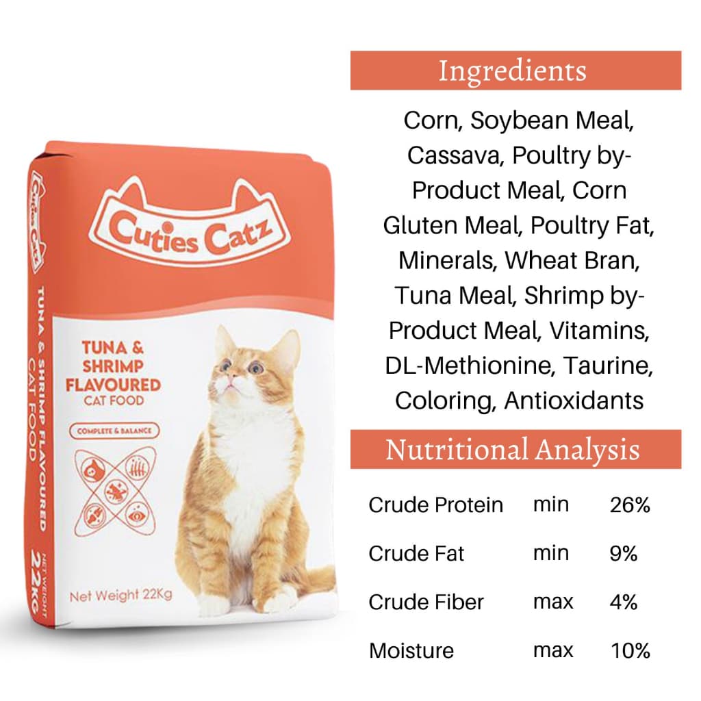 Cuties Catz 22kg Original Packaging Dry Cat Food for Adult/Kitten - Tuna Shrimp variant