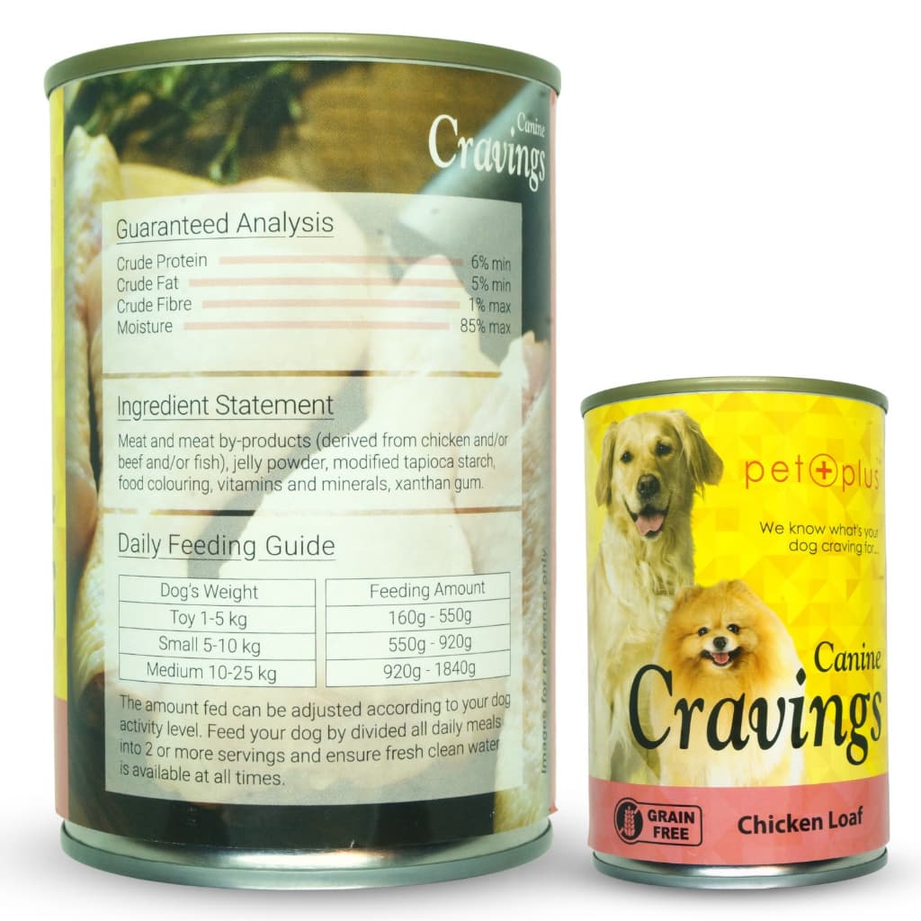 Canine Cravings Wet Dog Food for Adult/Puppy 400g Can - Loaf Chicken variant