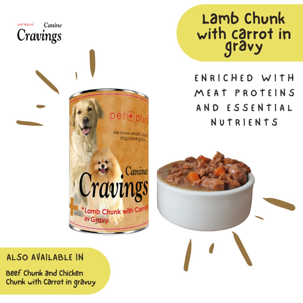 Canine Cravings Wet Dog Food for Adult/Puppy 400g Can - Gravy LambCarrot variant