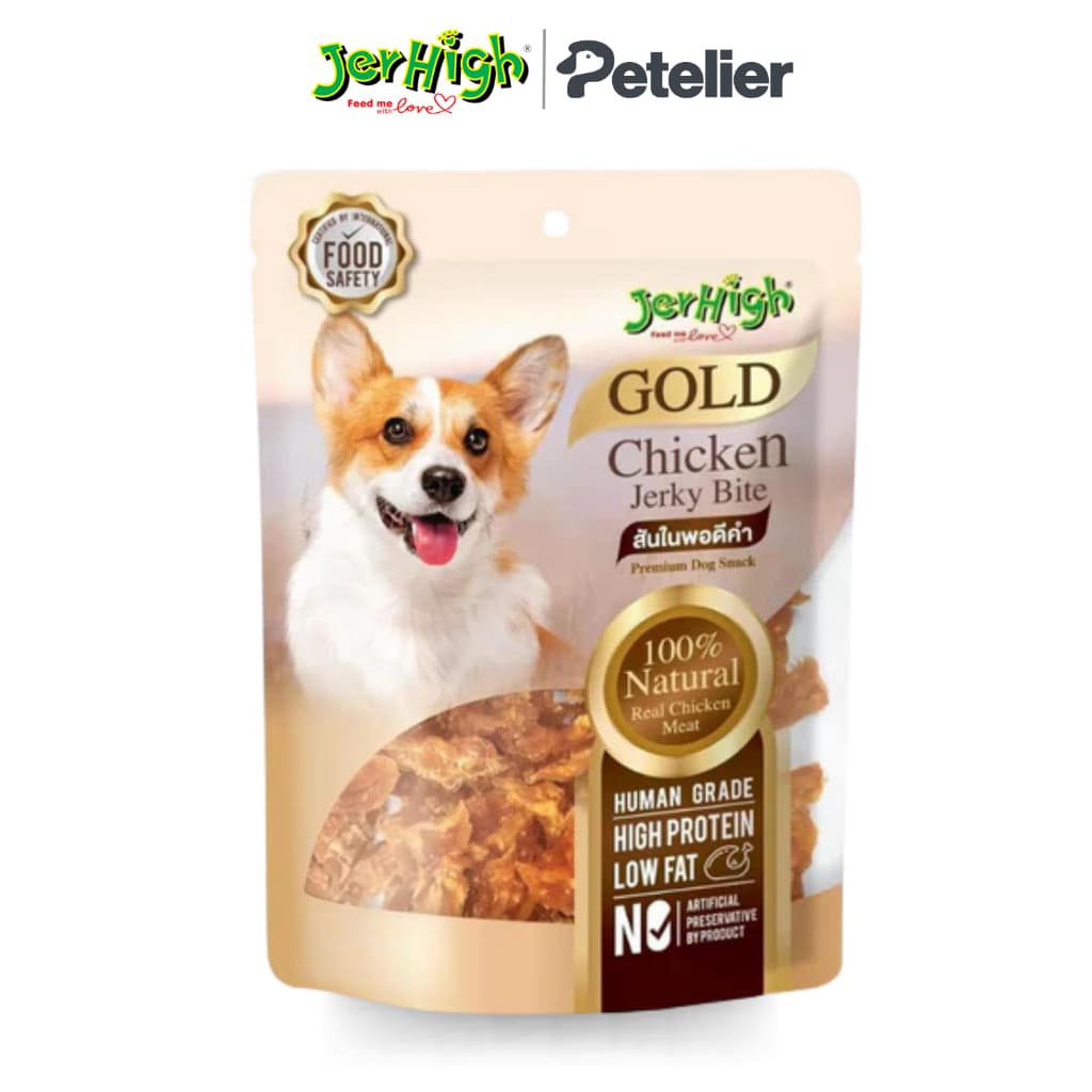 Jerhigh Gold Chicken Jerky &amp; Soft Bites 50g Premium Dog Snacks - Chicken Jerky Bite variant