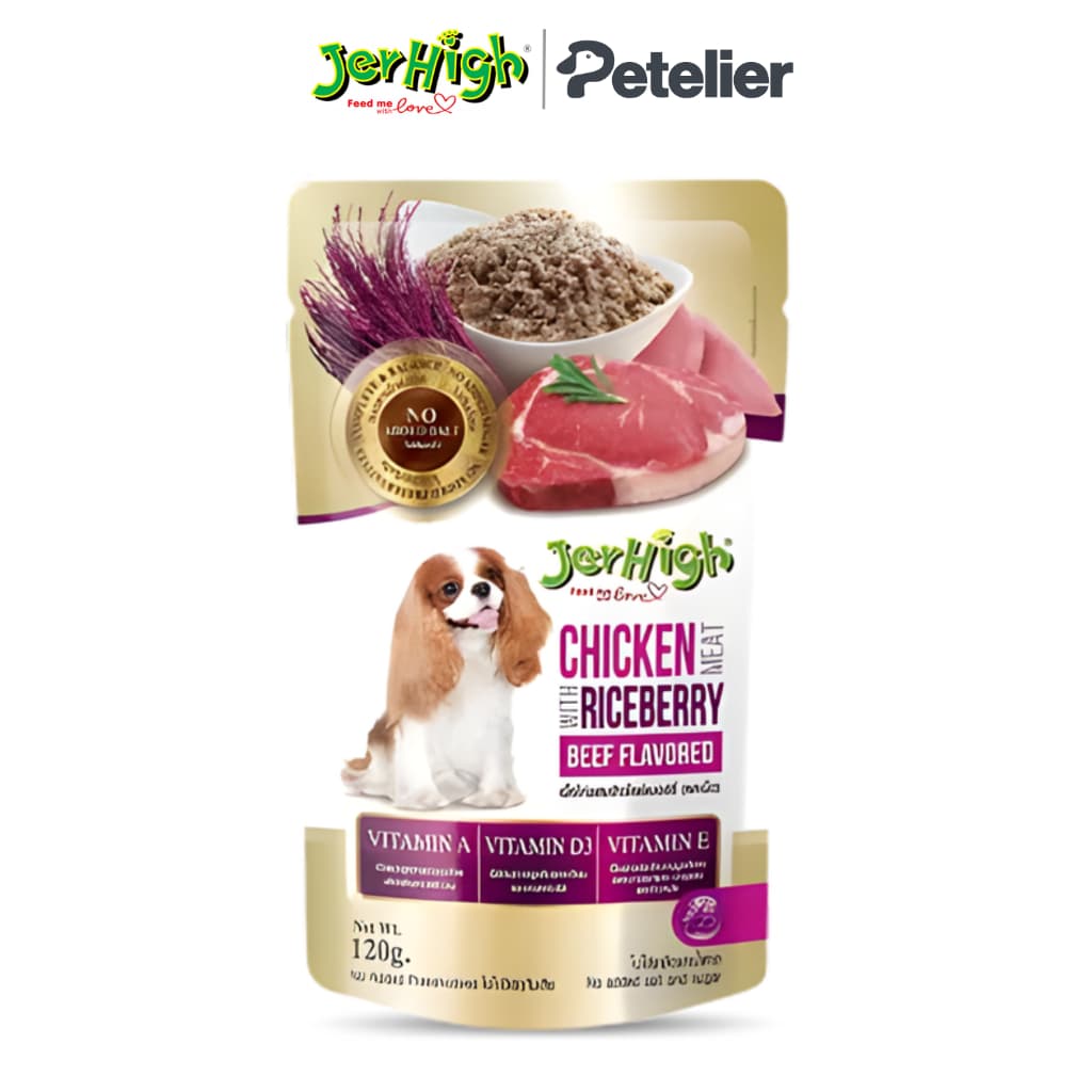 Jerhigh Chicken Meat with Riceberry 120g Wet Dog Food - Beef variant