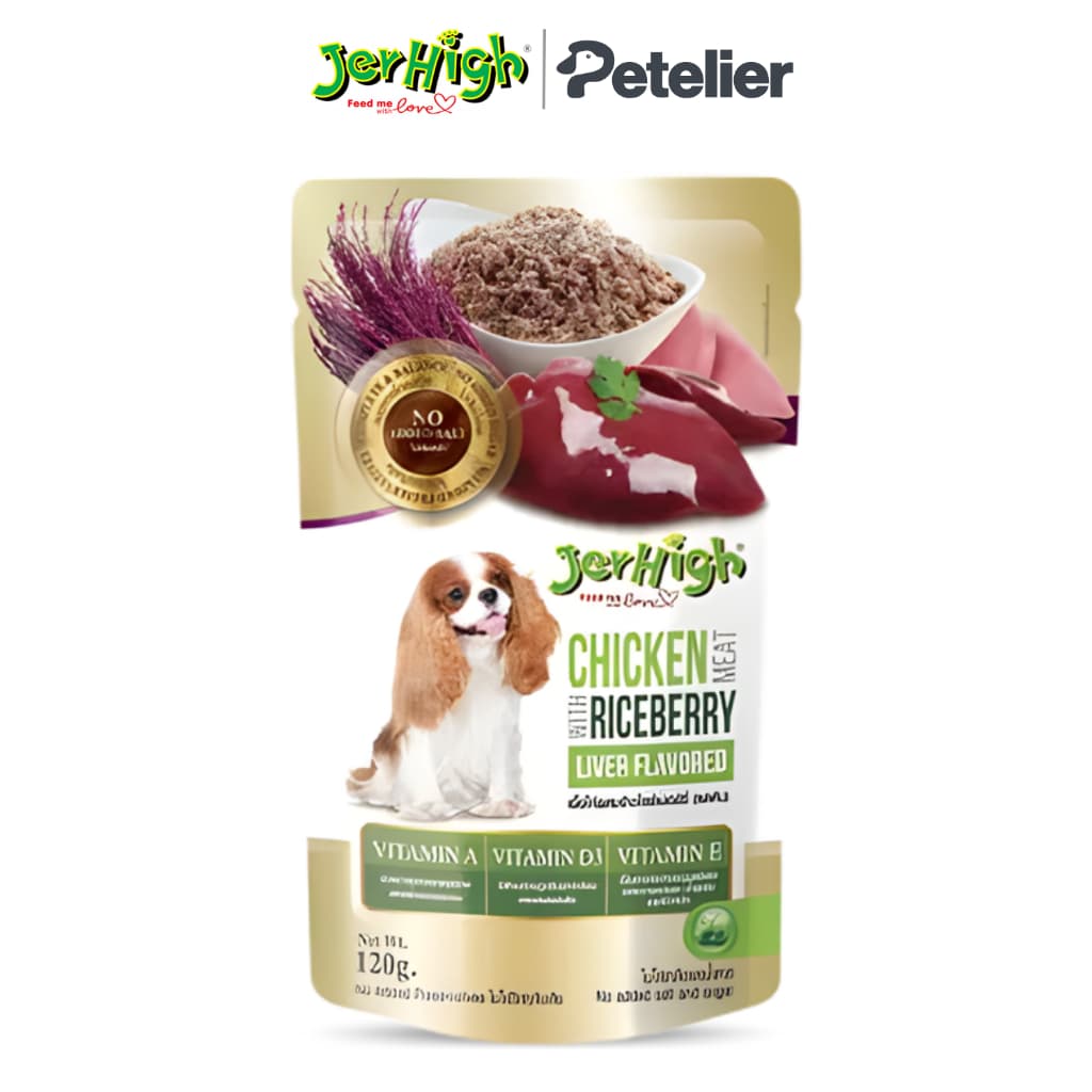 Jerhigh Chicken Meat with Riceberry 120g Wet Dog Food - Liver variant