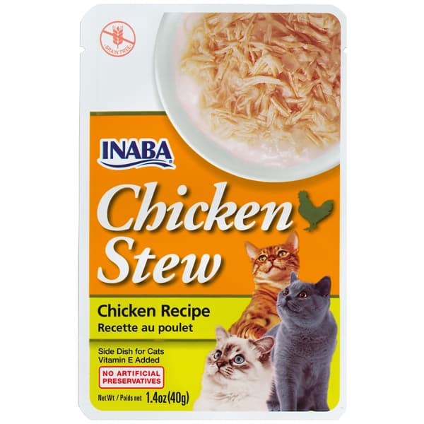 Inaba Cat Side Dish Chicken/Tuna Ciao Broth/Stew/Jelly Wet Treat/Topper w/ Vitamin E, Grain-Free - StewChicken U811 variant