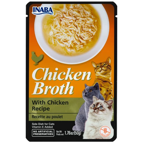 Inaba Cat Side Dish Chicken/Tuna Ciao Broth/Stew/Jelly Wet Treat/Topper w/ Vitamin E, Grain-Free - BrothChicken U821 variant