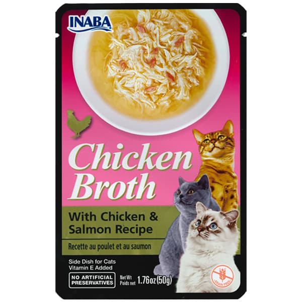 Inaba Cat Side Dish Chicken/Tuna Ciao Broth/Stew/Jelly Wet Treat/Topper w/ Vitamin E, Grain-Free - BrothChixSalmon U824 variant