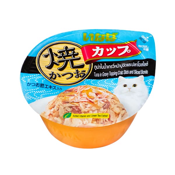 Inaba Wet Cat Food in Cups Ciao, Gravy/Pudding/Soft Jelly w/Tuna/Chicken 35g - GrvyTunaCrab 102 variant