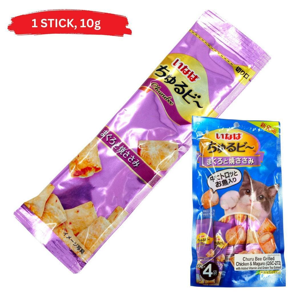 Inaba Churu Bites ChuruBee Cat Treats 1 Stick, Ciao Bee - ChicknMaguro QSC-272 variant