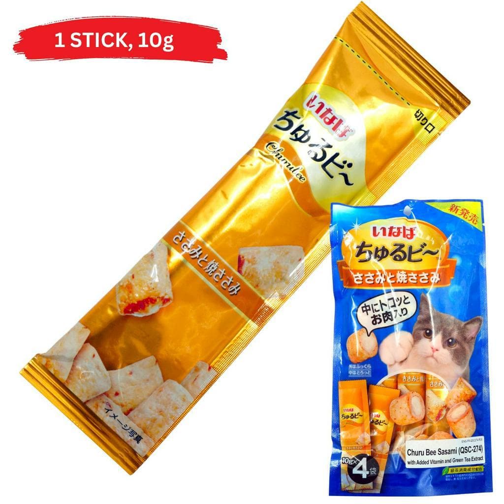 Inaba Churu Bites ChuruBee Cat Treats 1 Stick, Ciao Bee - Sasami QSC-274 variant