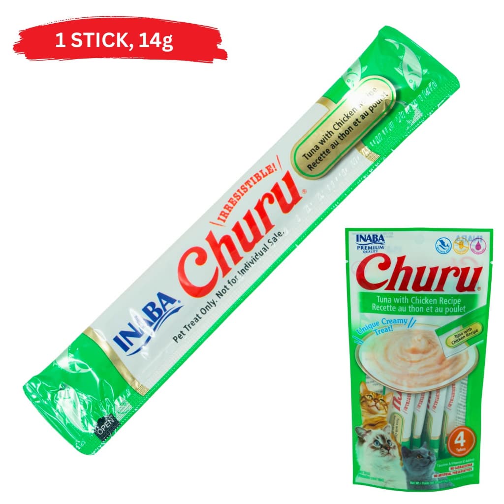 Inaba Ciao Churu Wet Cat Treats (1 stick) Grain-Free Creamy  Apetito - TunaChix USA602 variant