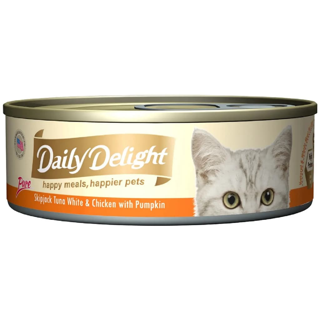 Daily Delight Pure/Jelly/Mousse Wet Cat Food in Can 80g - PURE TunaChixPumpkin variant