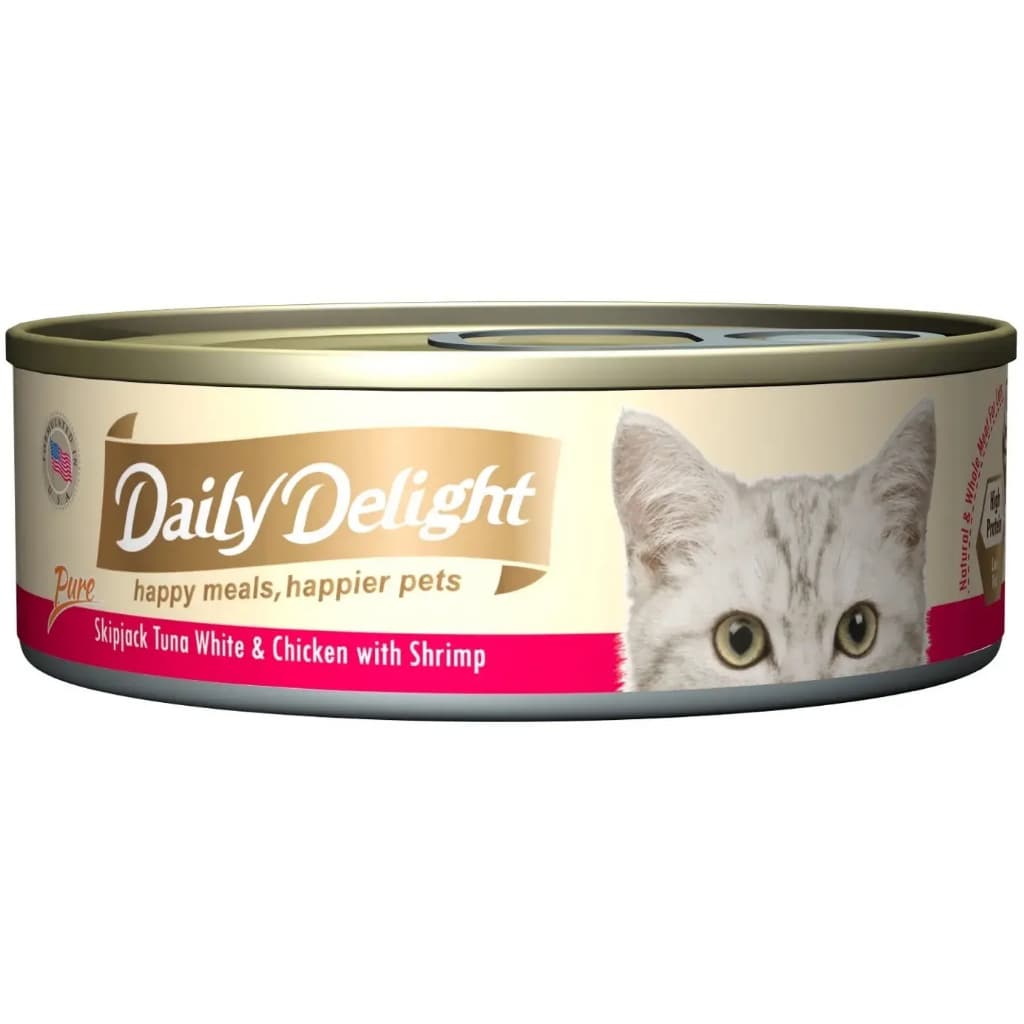 Daily Delight Pure/Jelly/Mousse Wet Cat Food in Can 80g - PURE TunaChixShrimp variant