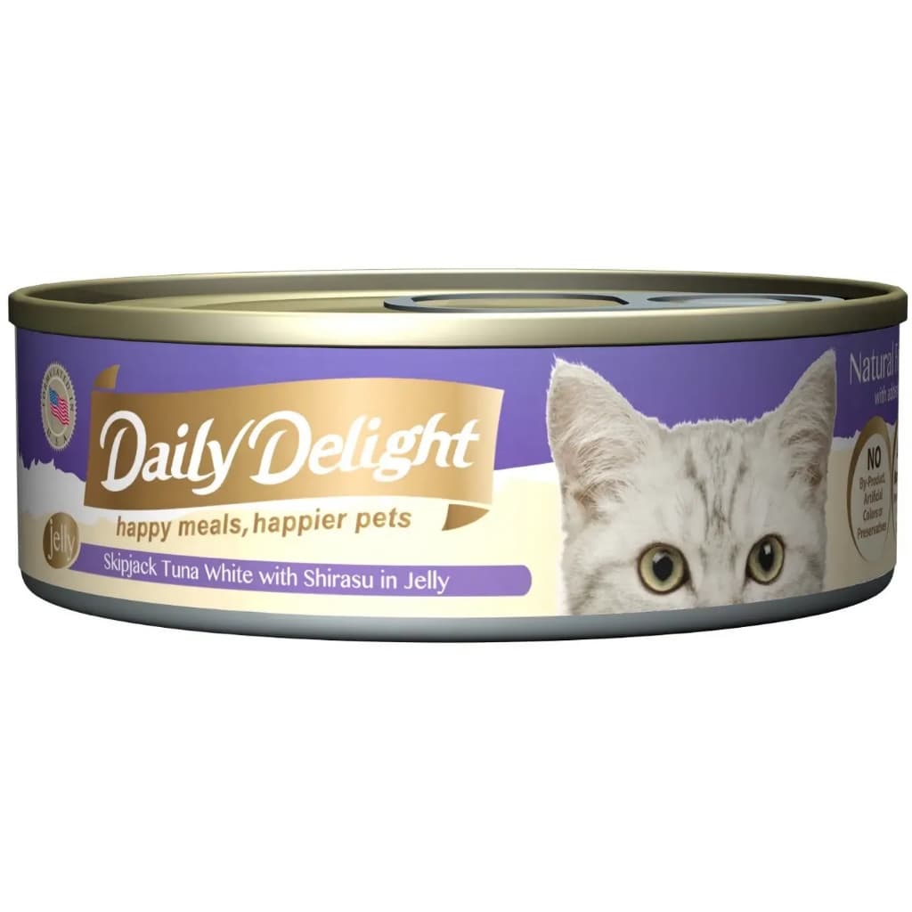 Daily Delight Pure/Jelly/Mousse Wet Cat Food in Can 80g - JELLY TunaShirasu variant