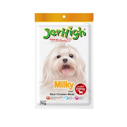 JerHigh Dog Treats for Adult/Puppy 70g, Duo 50g Dog Dental Den-T Stick Night/Morning Time Snack - 70g Milky variant