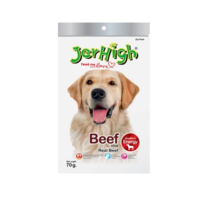 JerHigh Dog Treats for Adult/Puppy 70g, Duo 50g Dog Dental Den-T Stick Night/Morning Time Snack - Stick70g Beef variant