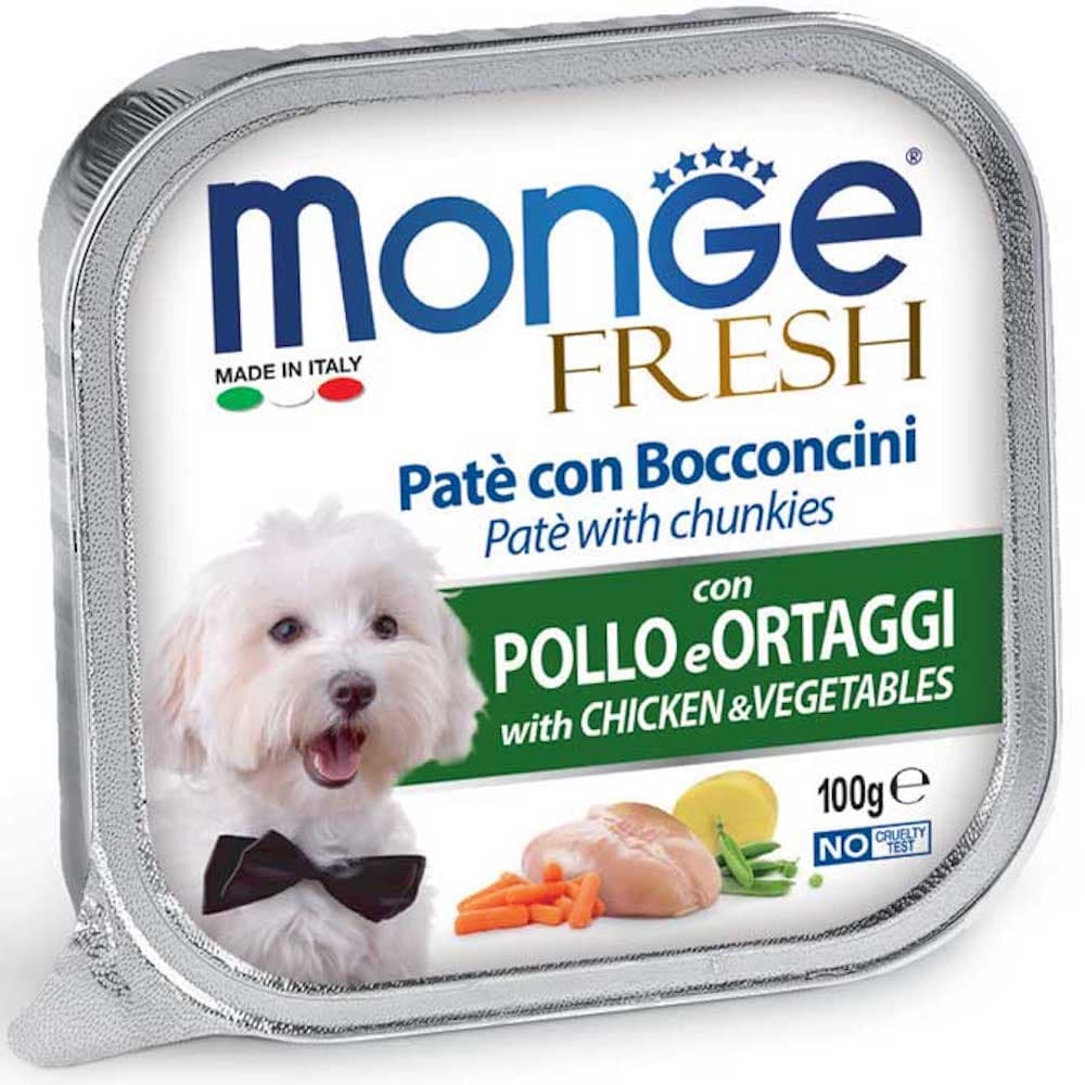 Monge Fresh/Fruit Wet Premium Dog Food 100g Allutray - FreshChickenVeggie variant