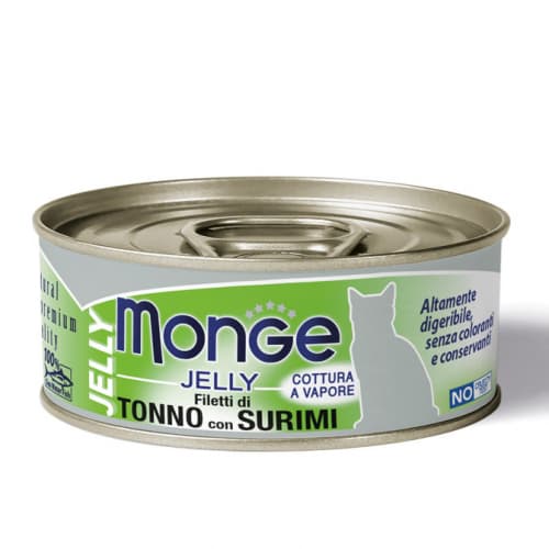 Monge Grill Jelly Wet Cat Food in 80g Can, 85g Pouch for Adult/Kitten/Senior - Can TunaSurimi variant