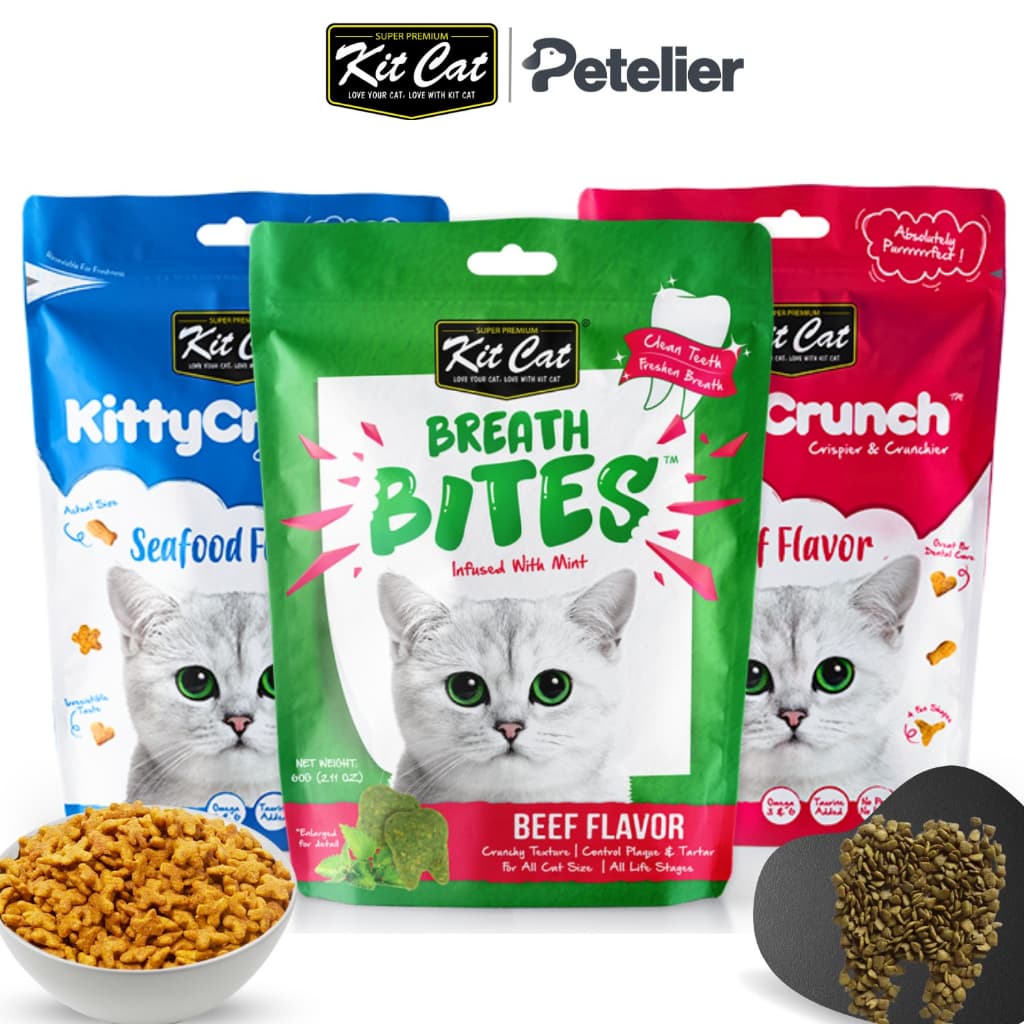 Kit Cat Treats Kitty Crunch/Breath Bites for Adult/Kitten, 60g KitCat Dental Snacks