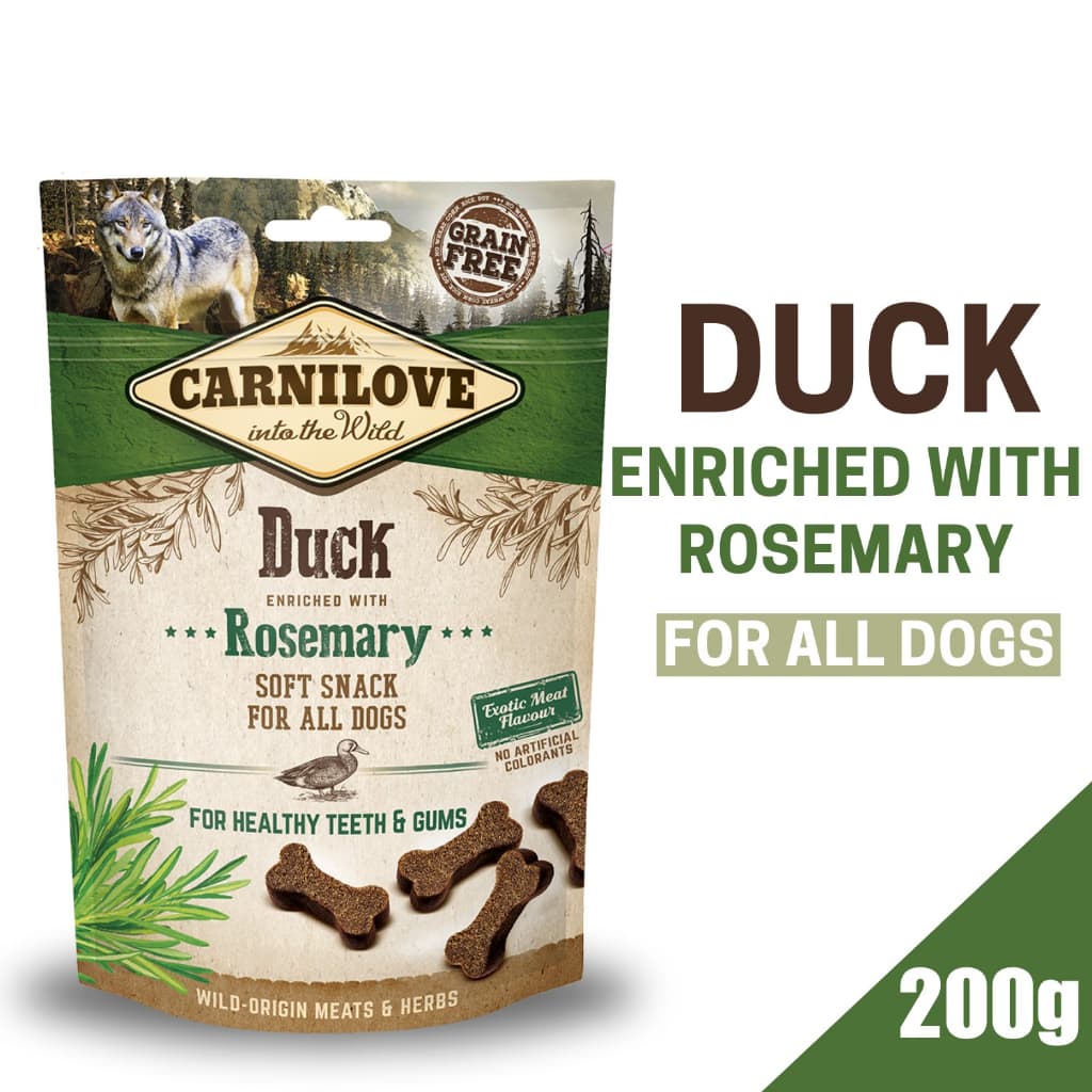 Carnilove Semi-Moist Soft Dog Treats Snacks for Adult/Puppies - Duck Rosemary variant