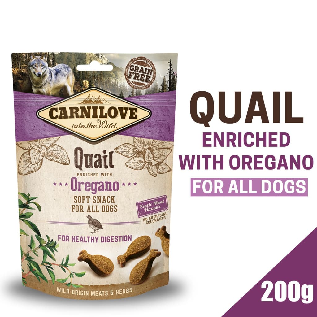 Carnilove Semi-Moist Soft Dog Treats Snacks for Adult/Puppies - Quail Oregano variant