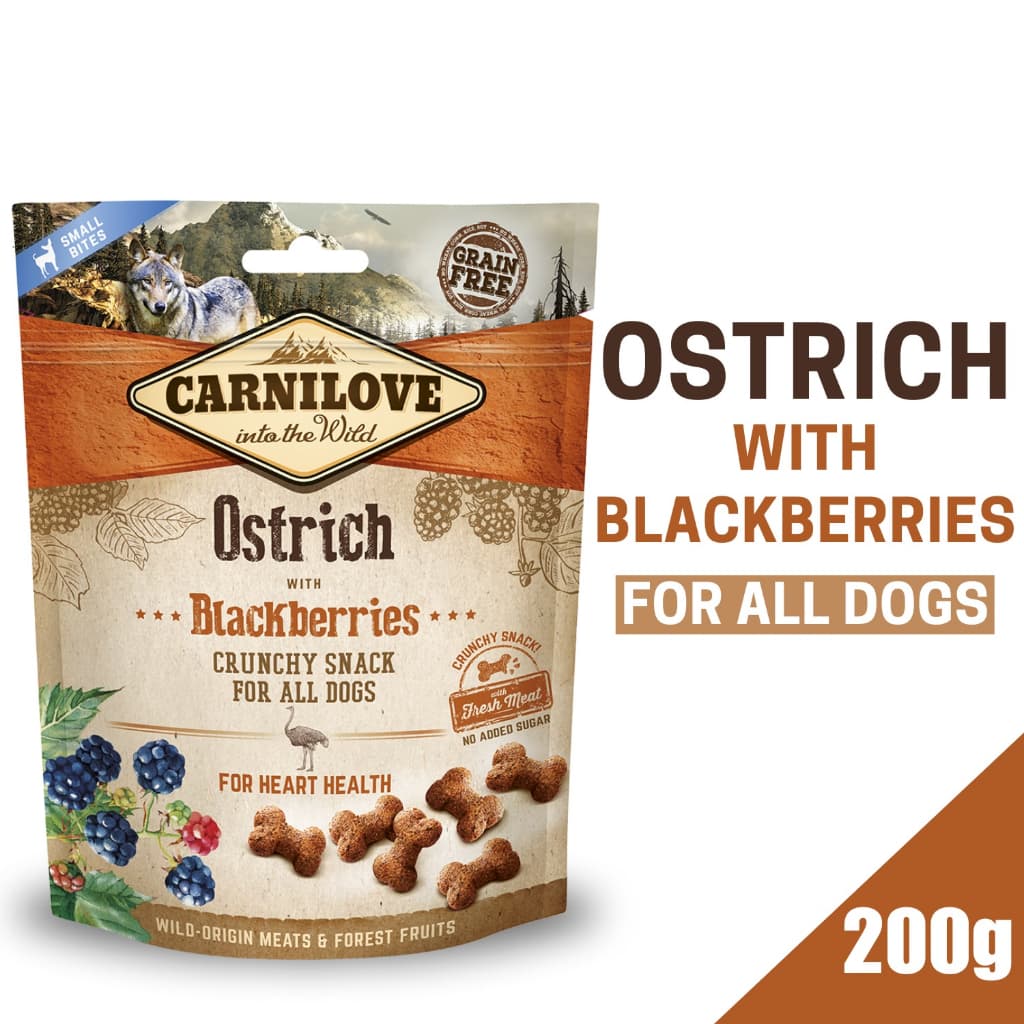 Carnilove Crunchy Dog Treats Snacks for Adult/Puppies - Ostrich Blackberry variant