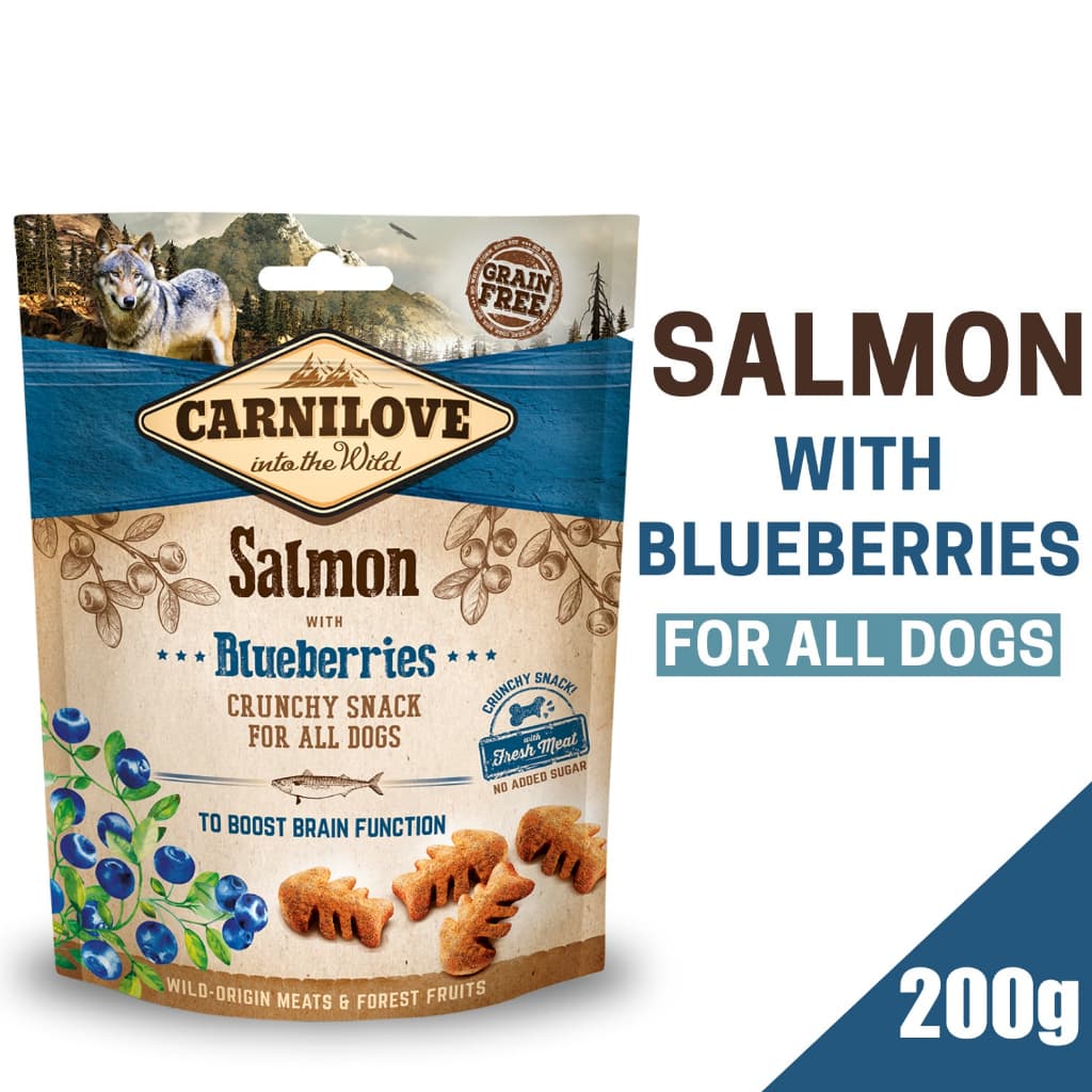 Carnilove Crunchy Dog Treats Snacks for Adult/Puppies - Salmon Blueberry variant