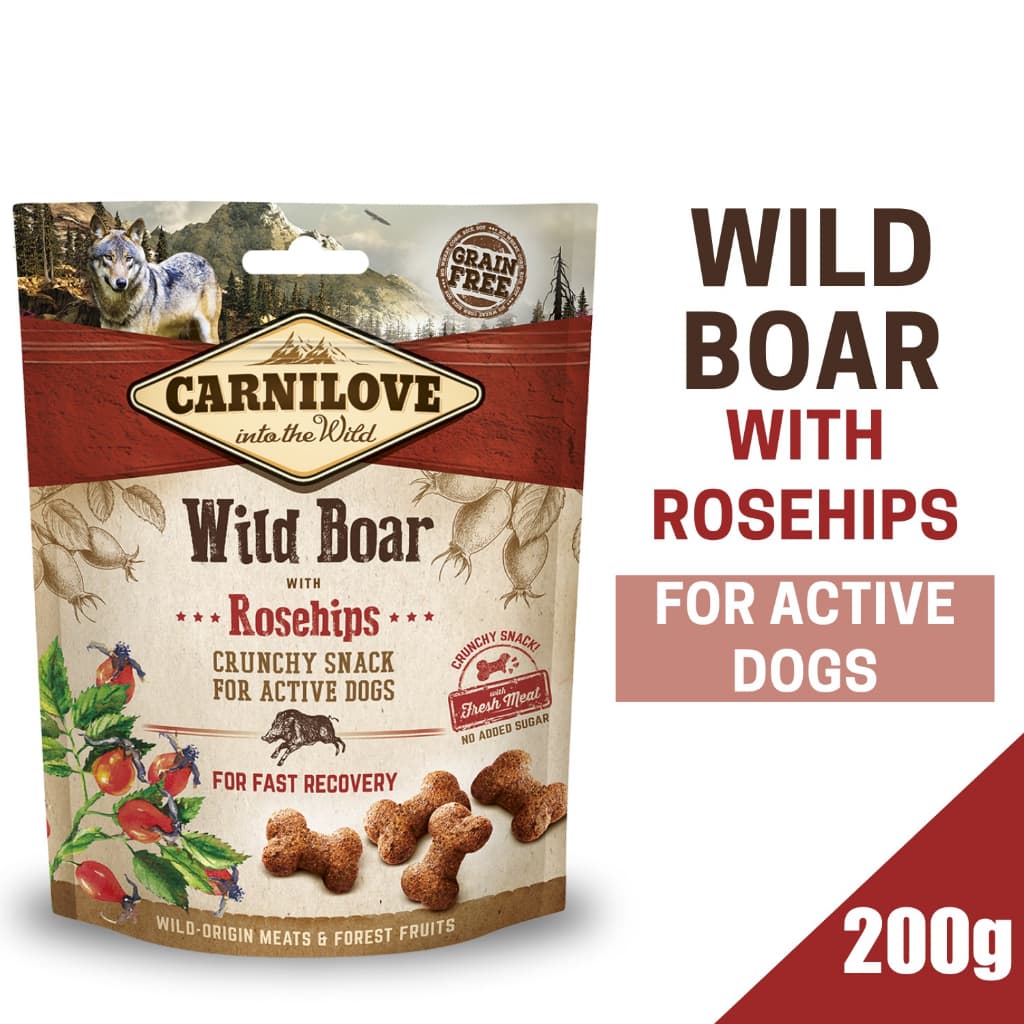 Carnilove Crunchy Dog Treats Snacks for Adult/Puppies - Wild Boar Rosehip variant