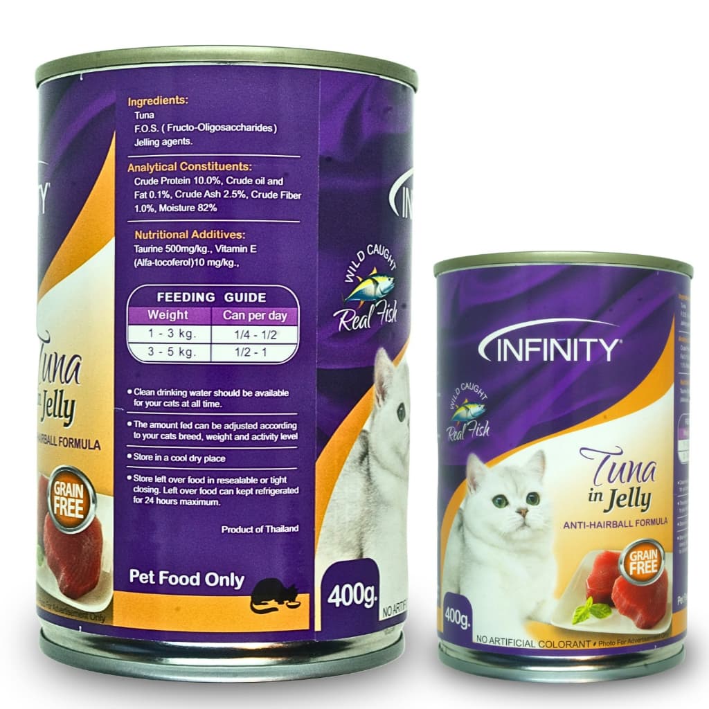 Infinity Cat Pate/Jelly Wet Food in 400g Can for Adult/Kitten - Jelly AntiHairball variant