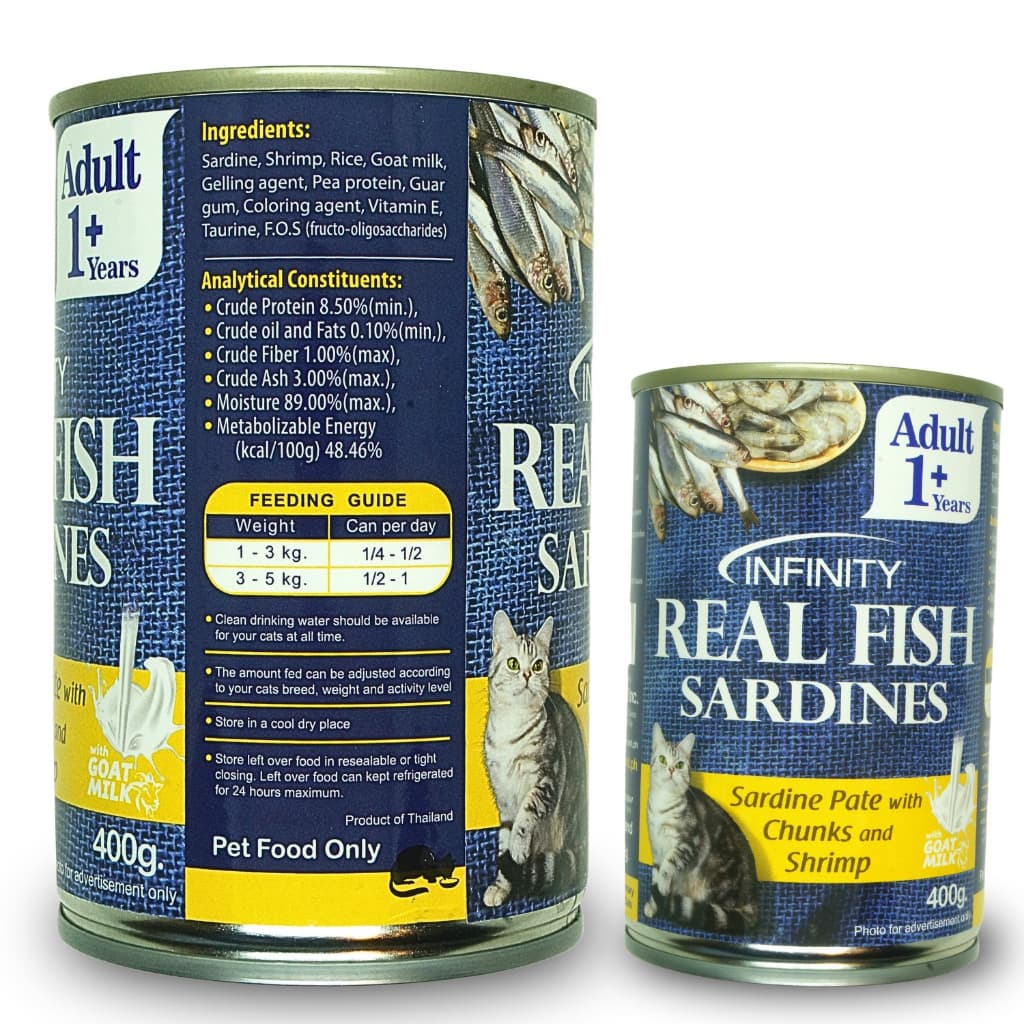 Infinity Cat Pate/Jelly Wet Food in 400g Can for Adult/Kitten - PateSrdineShrmp 9/25 variant