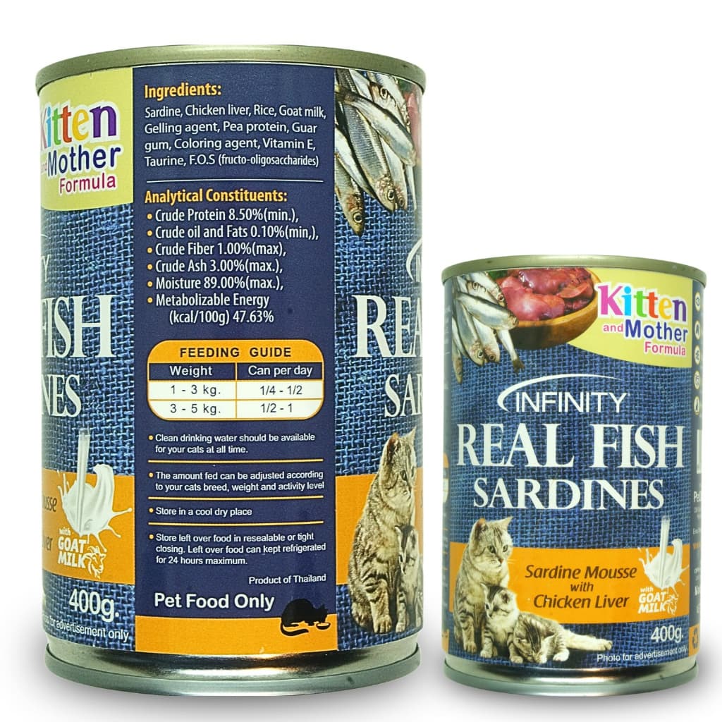 Infinity Cat Pate/Jelly Wet Food in 400g Can for Adult/Kitten - Mousse ChickenLiver variant