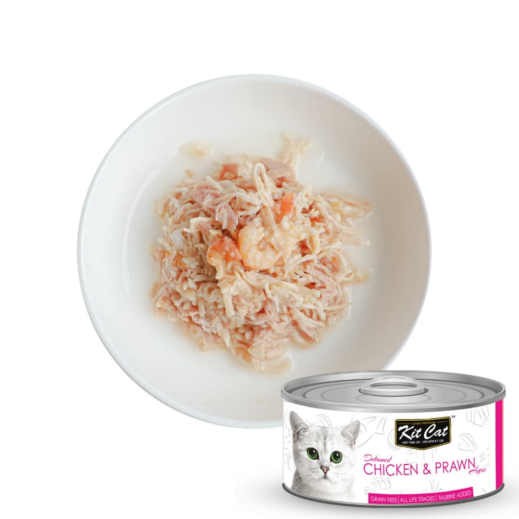 Kit Cat Wet Cat Food Gravy/Deboned Topper/Mousse/Goat Milk 80g Can Adult/Kitten KitCat Grain-Free - Dboned80g ChknPrawn variant