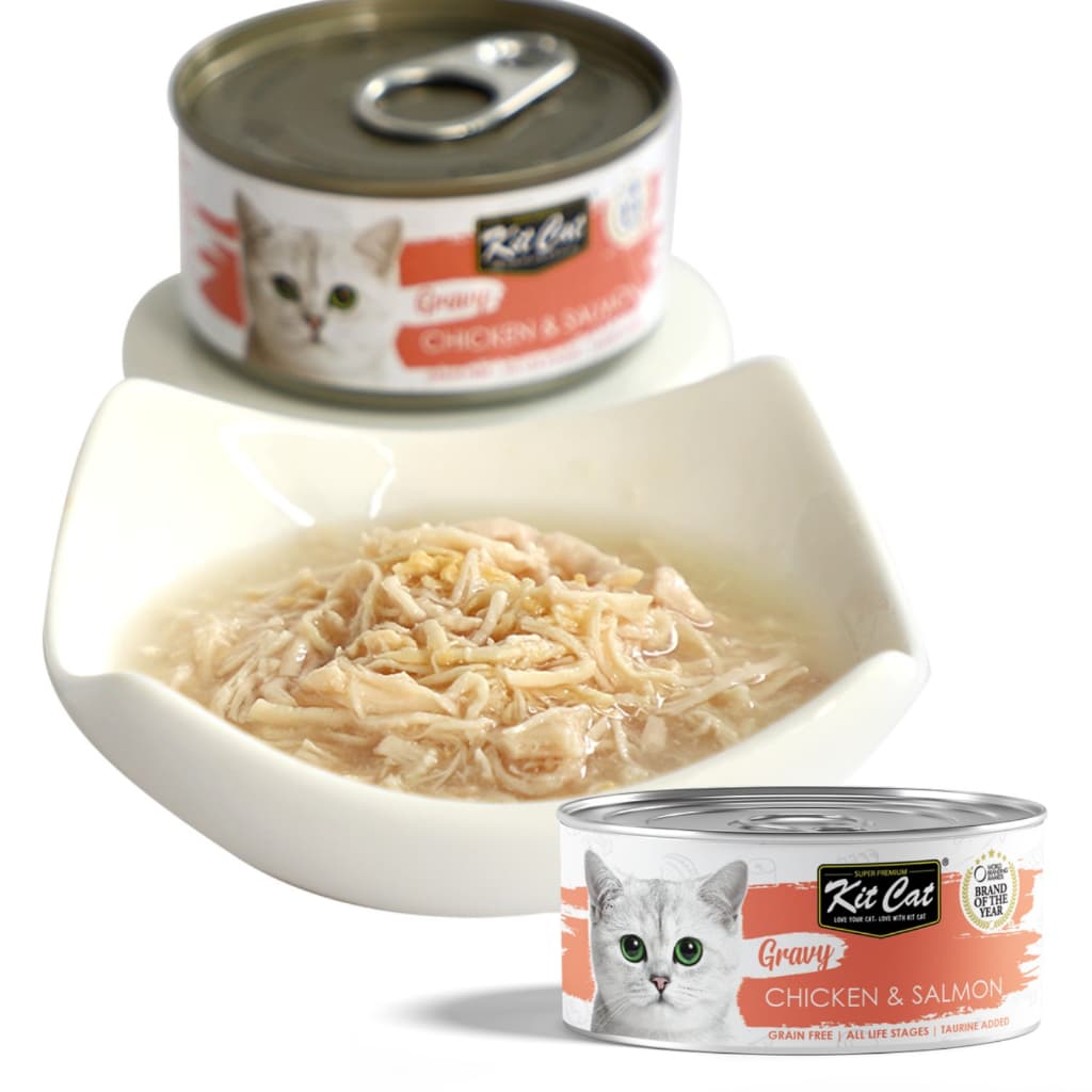 Kit Cat Wet Cat Food Gravy/Deboned Topper/Mousse/Goat Milk 80g Can Adult/Kitten KitCat Grain-Free - Gravy70g ChknSalmon variant