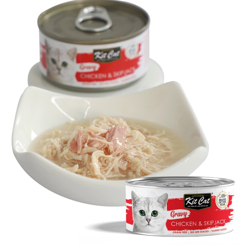 Kit Cat Wet Cat Food Gravy/Deboned Topper/Mousse/Goat Milk 80g Can Adult/Kitten KitCat Grain-Free - Gravy70g ChknSkipjac variant
