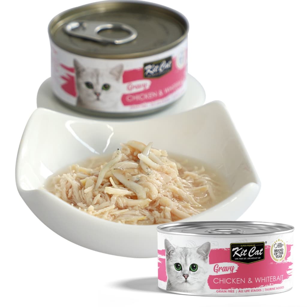 Kit Cat Wet Cat Food Gravy/Deboned Topper/Mousse/Goat Milk 80g Can Adult/Kitten KitCat Grain-Free - Gravy70g ChknWytbait variant