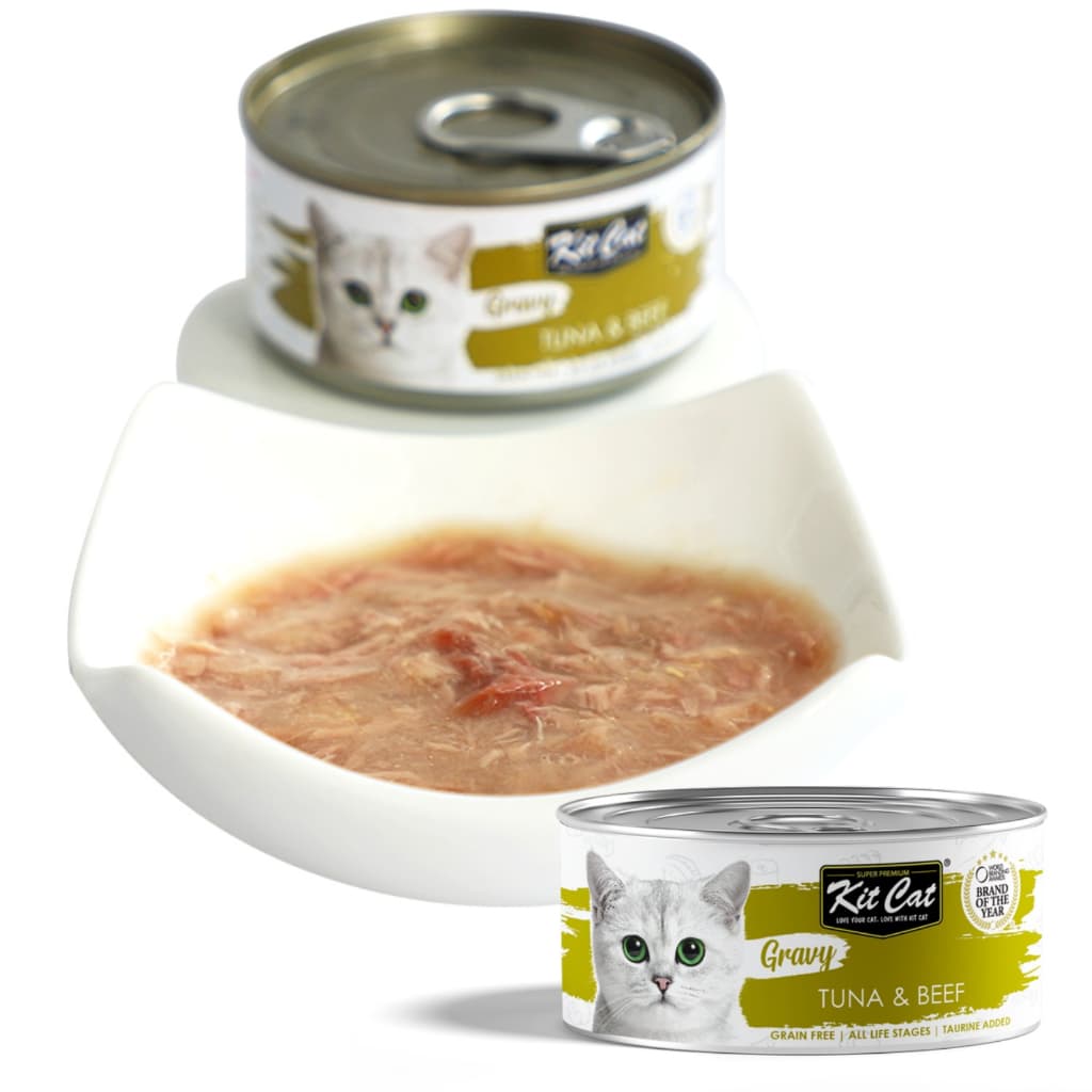 Kit Cat Wet Cat Food Gravy/Deboned Topper/Mousse/Goat Milk 80g Can Adult/Kitten KitCat Grain-Free - Gravy70g TunaBeef variant