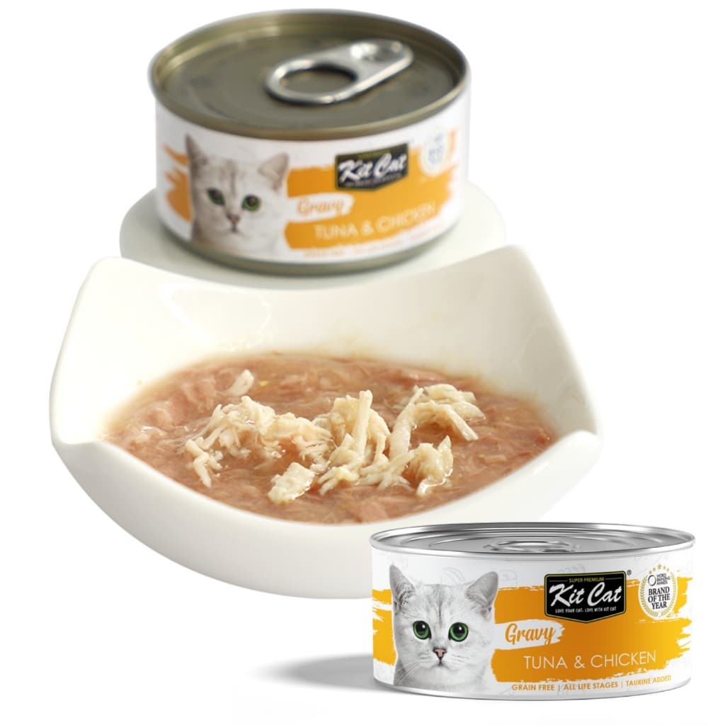 Kit Cat Wet Cat Food Gravy/Deboned Topper/Mousse/Goat Milk 80g Can Adult/Kitten KitCat Grain-Free - Gravy70g TunaChkn variant