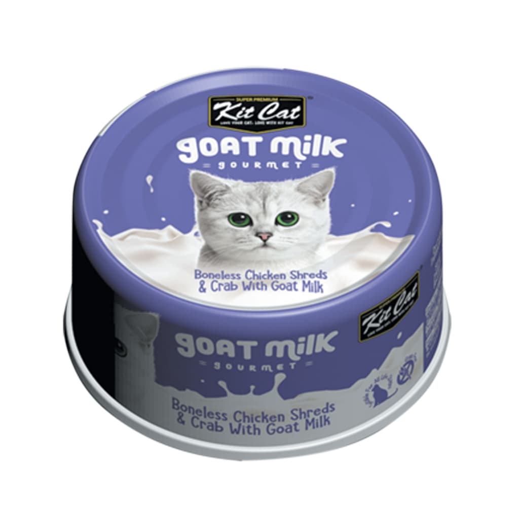 Kit Cat Wet Cat Food Gravy/Deboned Topper/Mousse/Goat Milk 80g Can Adult/Kitten KitCat Grain-Free - GMilk70 ChknCrab variant