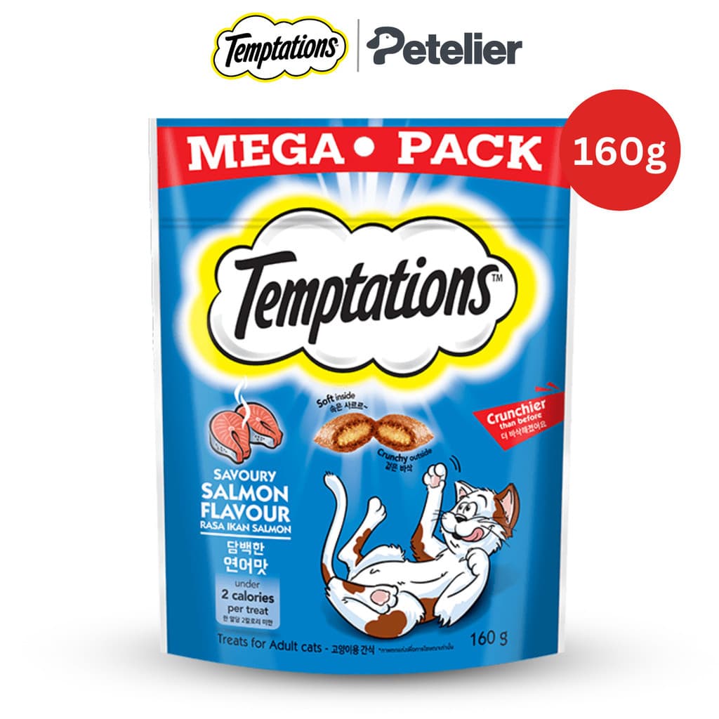 Temptations Soft &amp; Crunchy Cat Treats for Adult 160g - Savoury Salmon variant