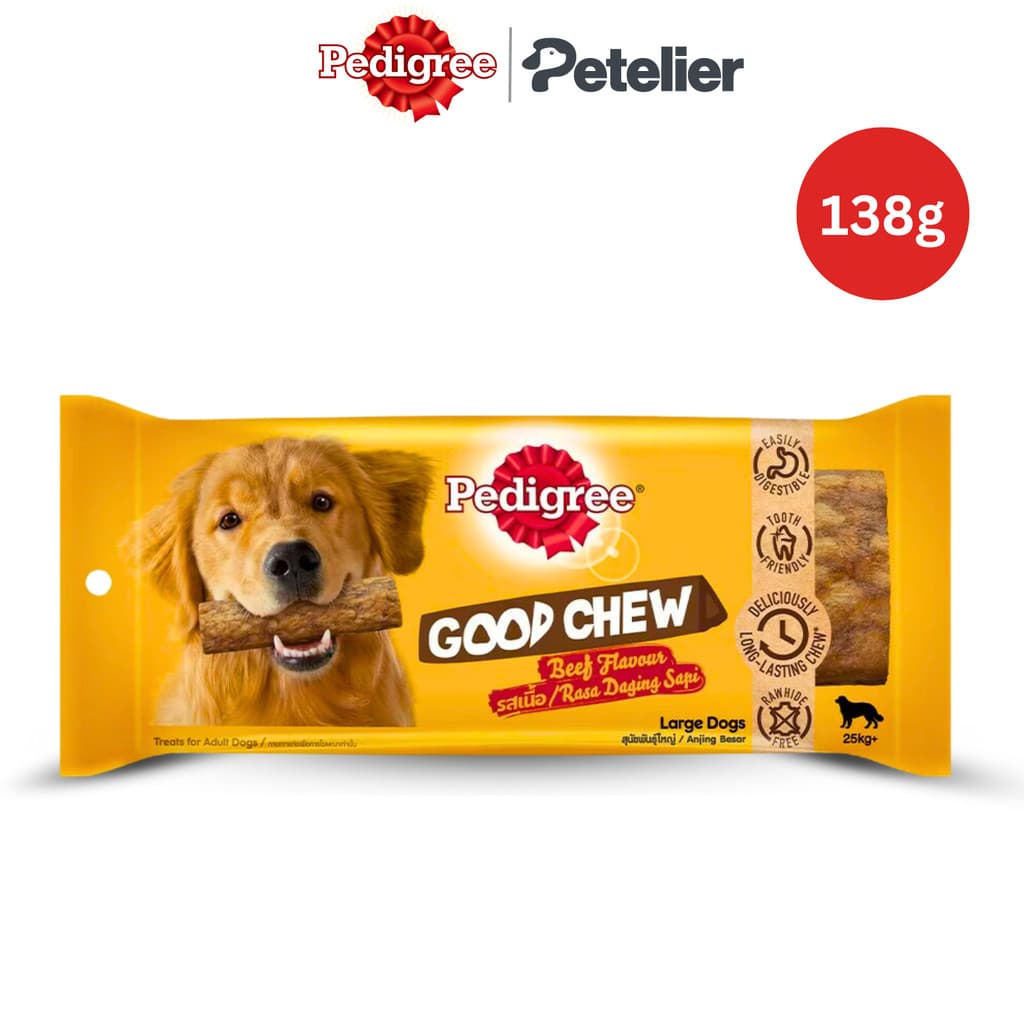 Pedigree Good Chew Dog Treats for Small, Medium and Large Dogs - Large Dogs 138g, Beef variant