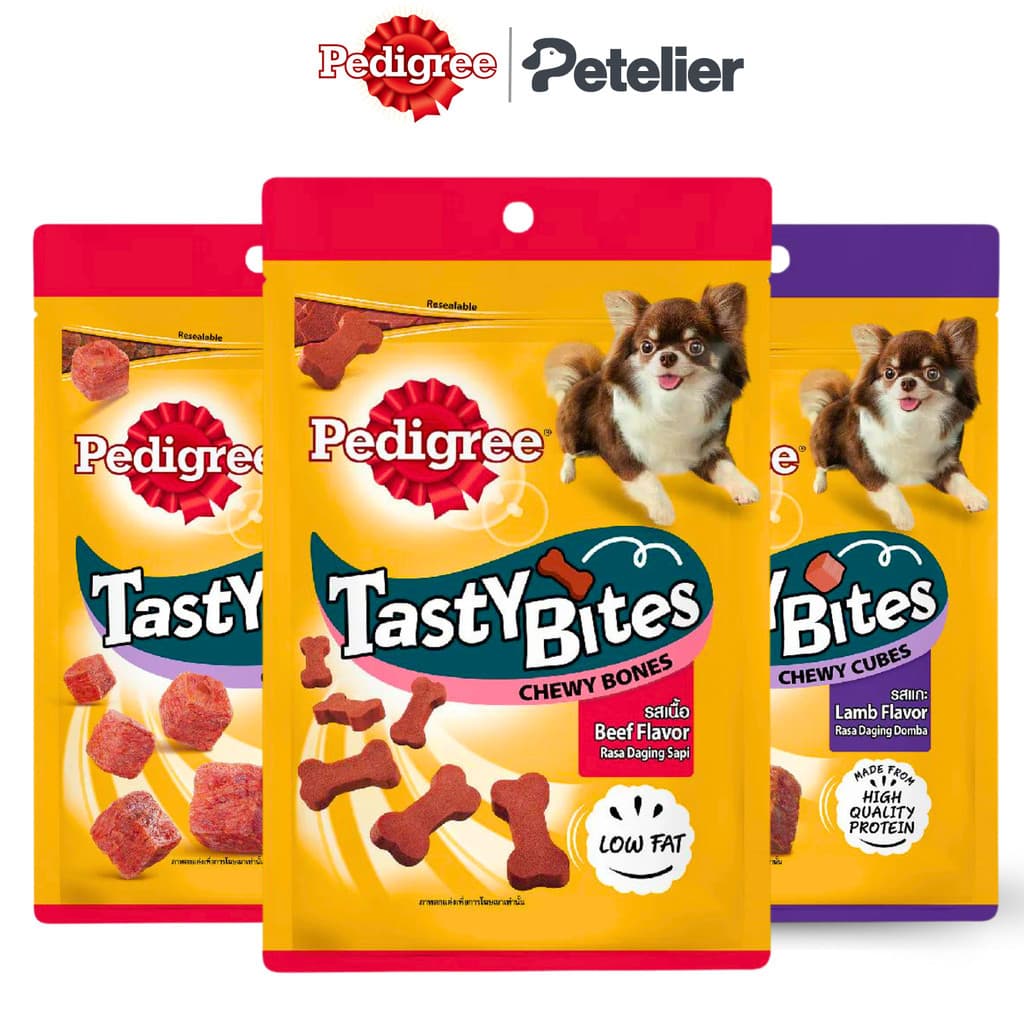 Pedigree Tasty Bites Chewy Cubes & Bones / Dog Treats 50g