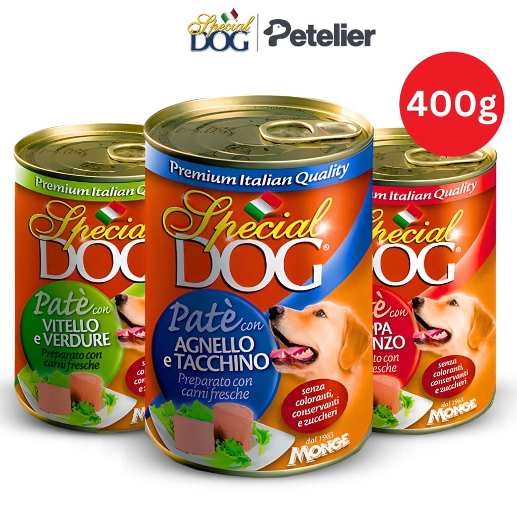 Special Dog Wet Food in 400g Can by Monge for All-Life Stages, Pate, Hypo-Allergenic