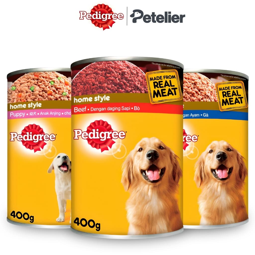 Pedigree Wet Dog Food in Can 400g for Adult/Puppy Real Meat