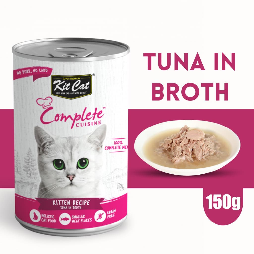 Kit Cat Complete 150g Wet Cat Food in Broth for Fussy Eaters Grain-Free - Tuna Kitten variant
