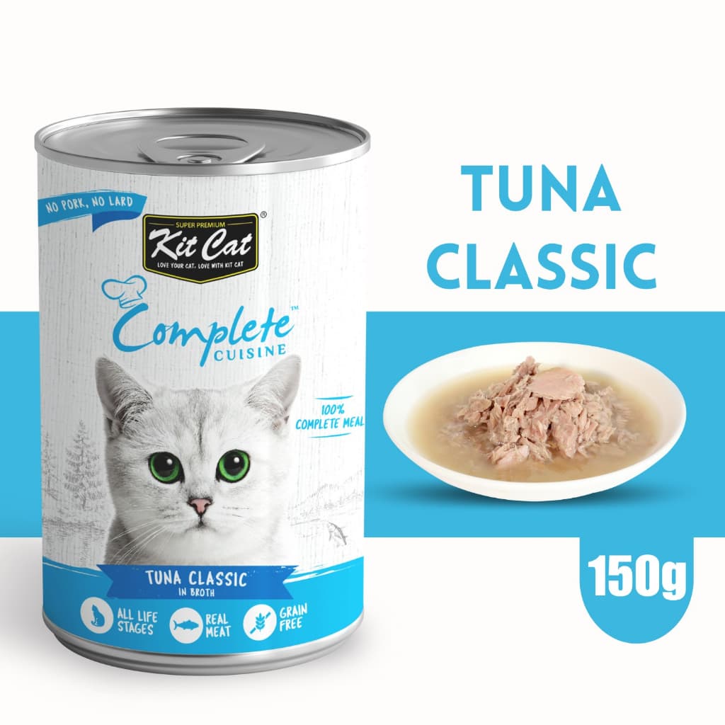 Kit Cat Complete 150g Wet Cat Food in Broth for Fussy Eaters Grain-Free - Tuna Classic variant