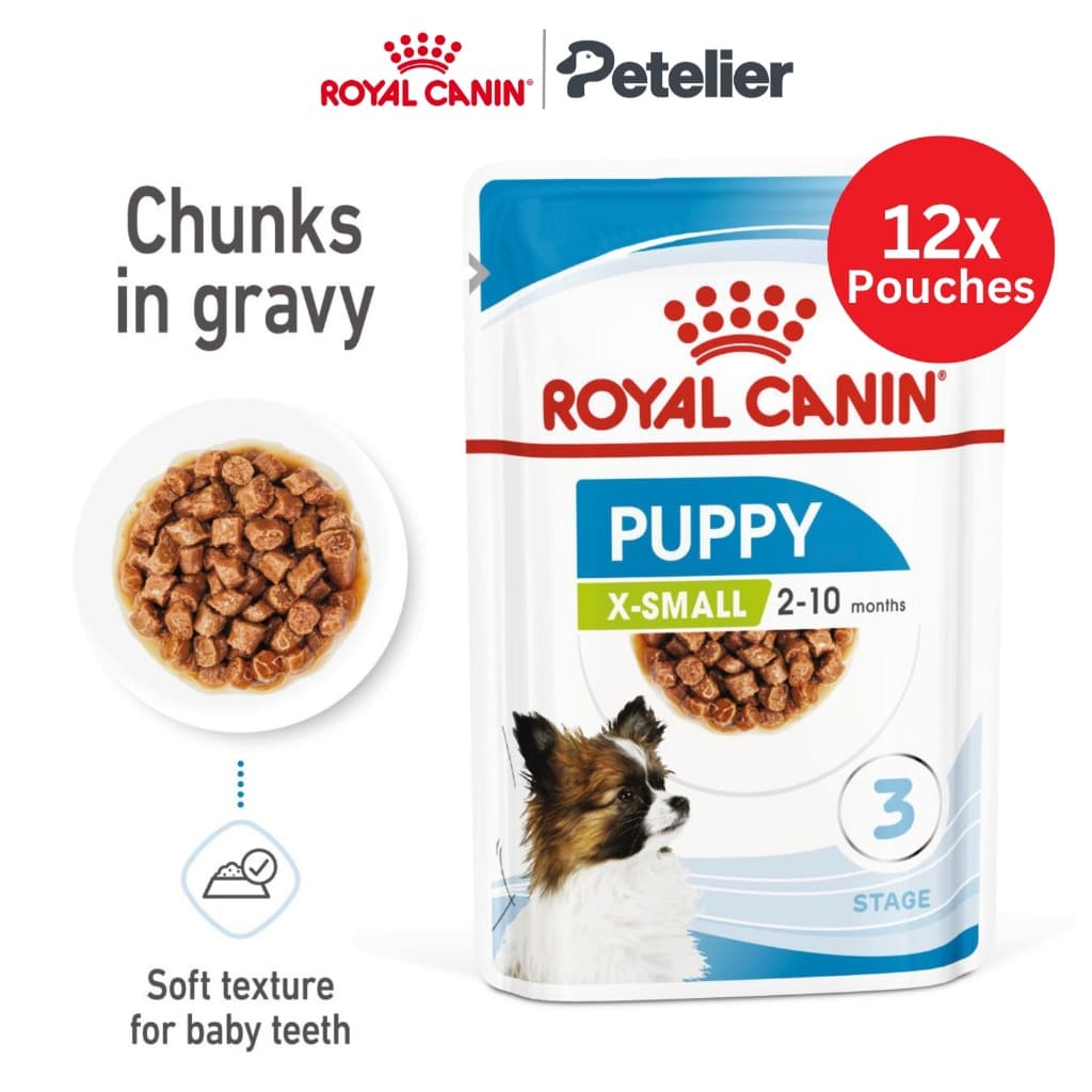 Royal Canin X-Small Puppy (85g x 12 Pouches) Wet Dog Food - Size Health Nutrition