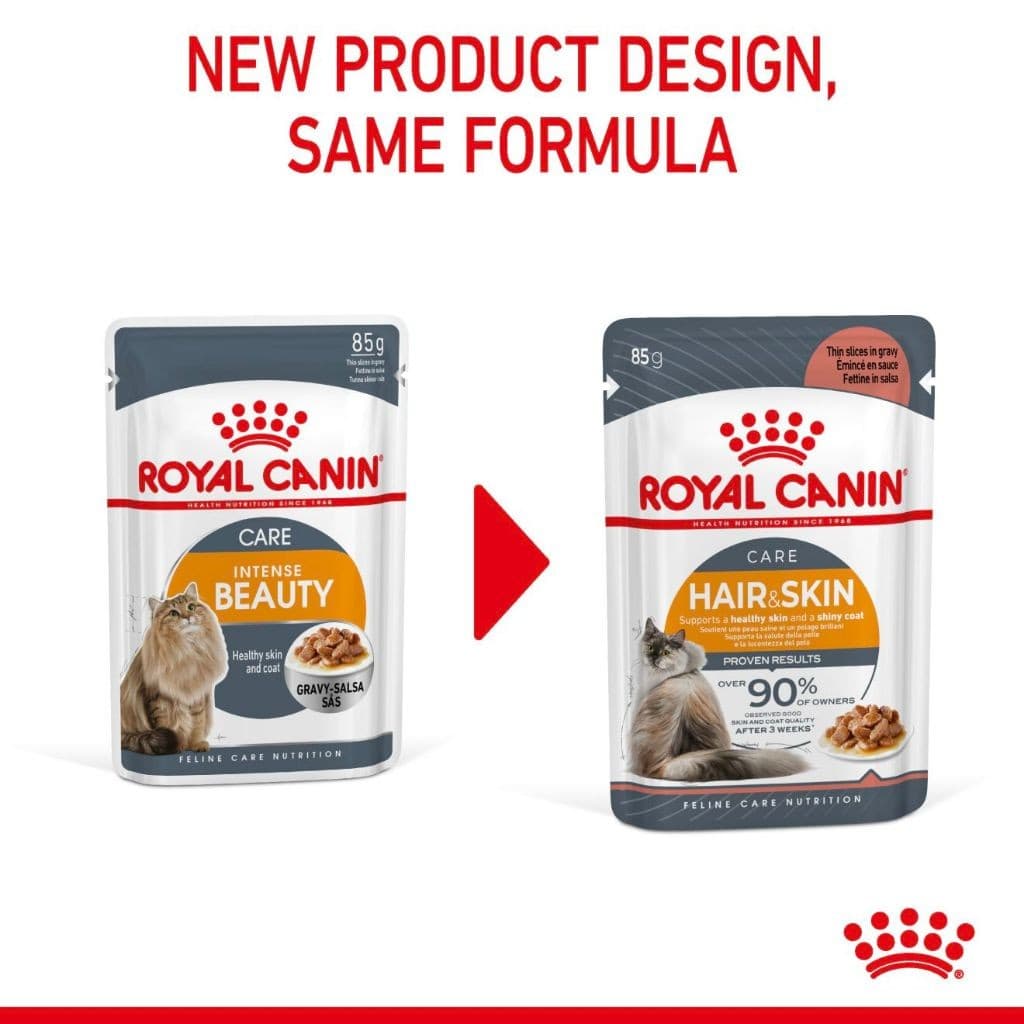 Royal Canin Wet Cat Food 85g Intense Beauty/Urinary/Hairball Care/Insintctive/Kitten Pouch - Pouch HairSkin variant
