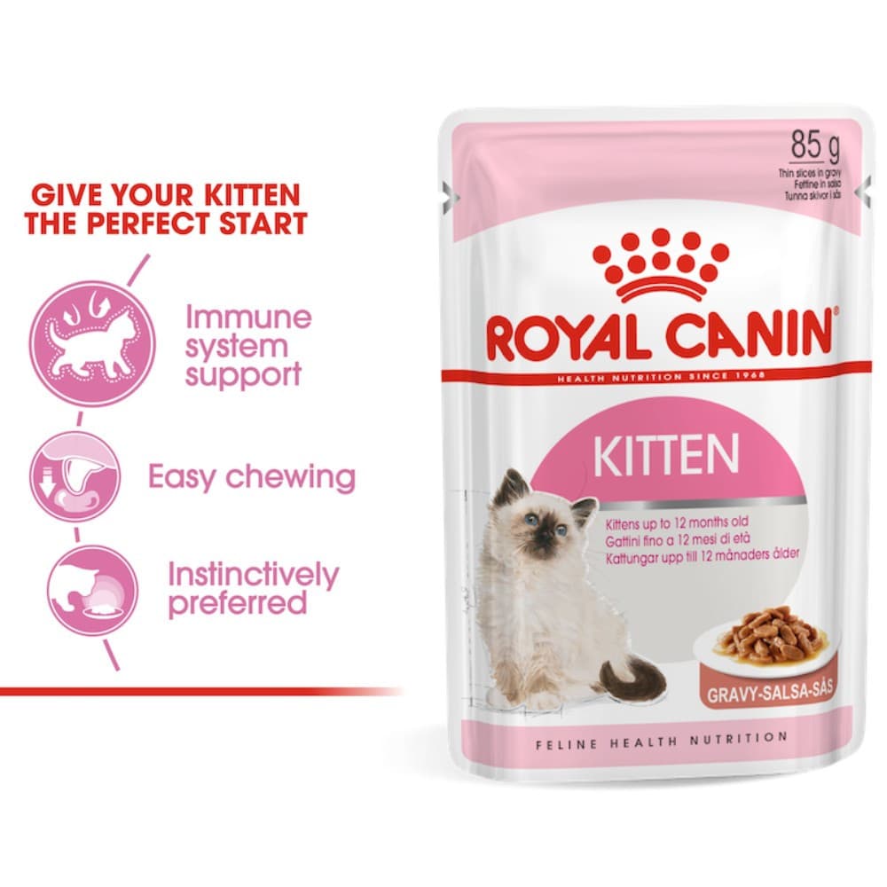 Royal Canin Wet Cat Food Box, 12 pouches Intense Beauty/Urinary/Hairball Care/Insintctive/Kitten - Kitten variant