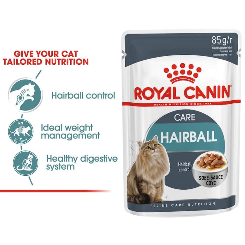 Royal Canin Wet Cat Food Box, 12 pouches Intense Beauty/Urinary/Hairball Care/Insintctive/Kitten - Hairball Care variant