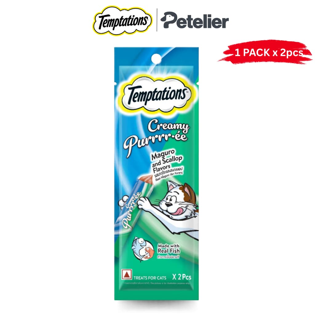 Temptations Creamy Puree Cat Treats Per Pack - Maguro Scallop x2 variant